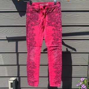 colored pink jeans